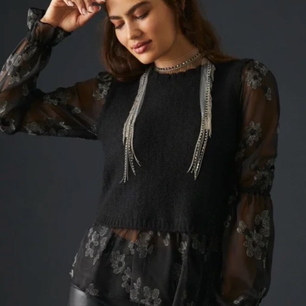 Anthropologie By Anthropologie Layered Sweater Vest